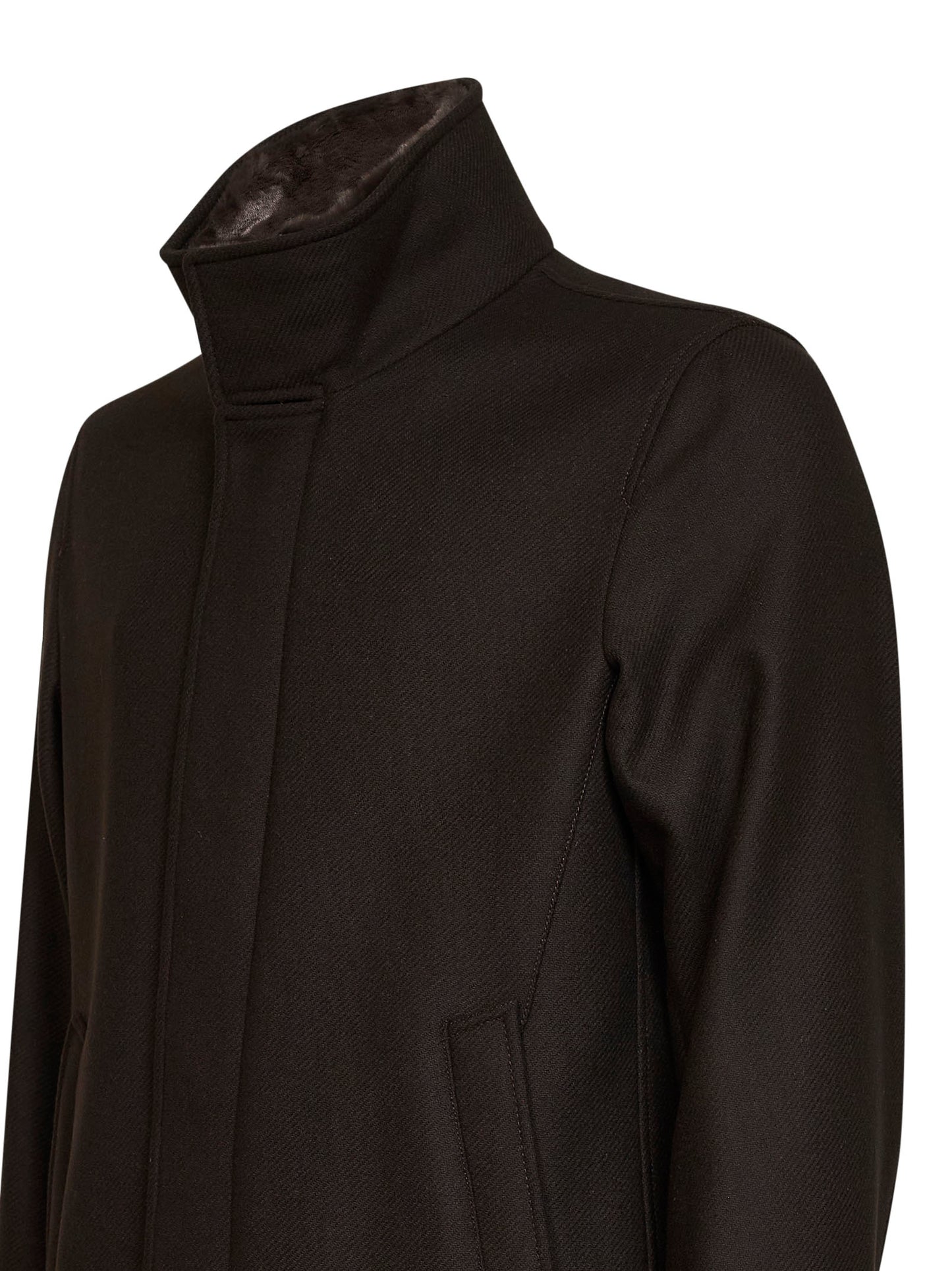 Cappotto a collo alto in marrone <BR/>