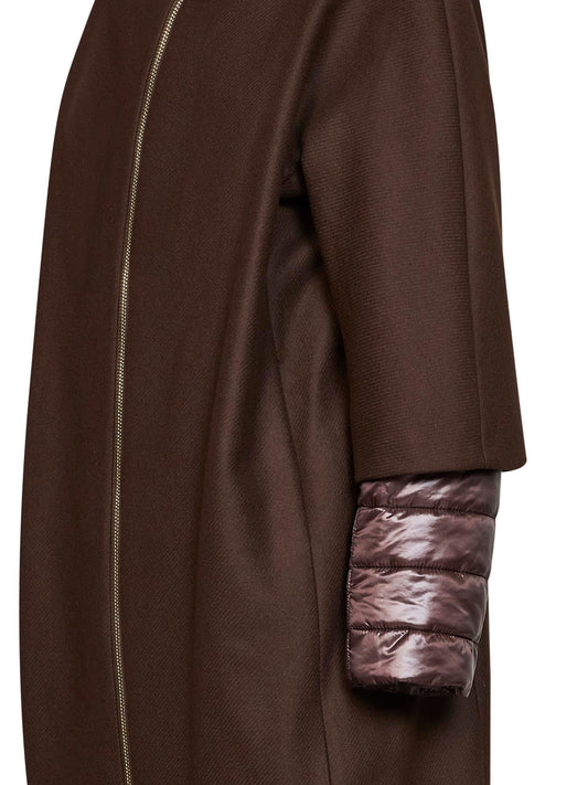 Dark chocolate Ecowool and Ultralight Nylon coat
