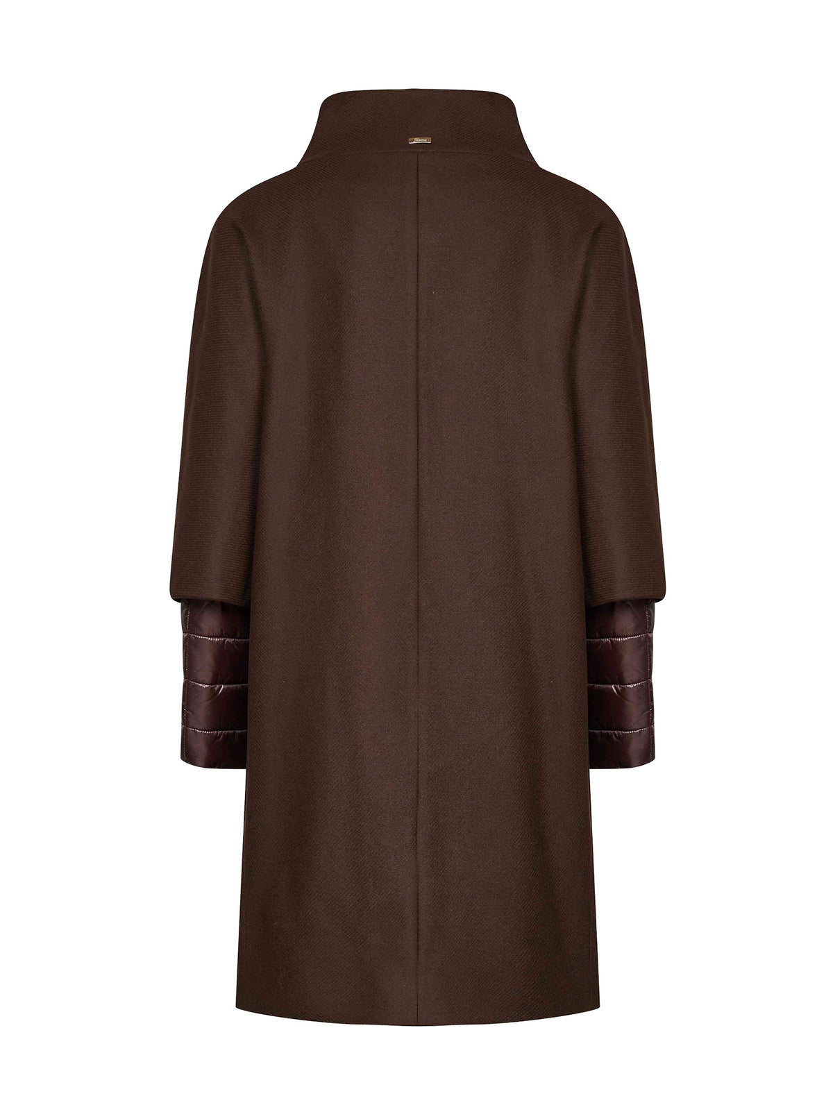 Cappotto in Ecowool e Nylon Ultralight fondente<BR/>