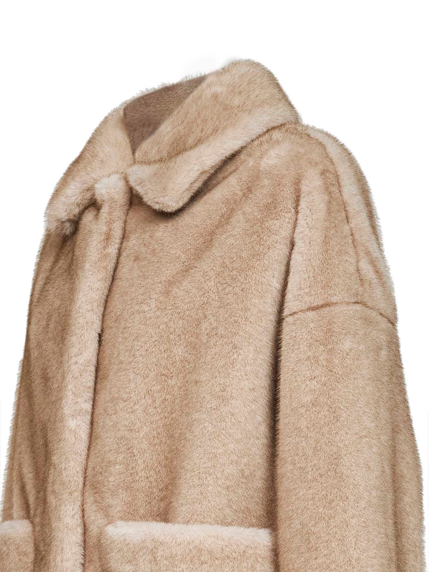Cappotto corto in ecopelliccia effetto visone chantilly