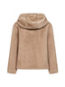 Beige melange alternative mink fur bomber jacket