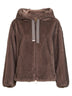 Bomber in melange alternative mink fur tortora scuro
