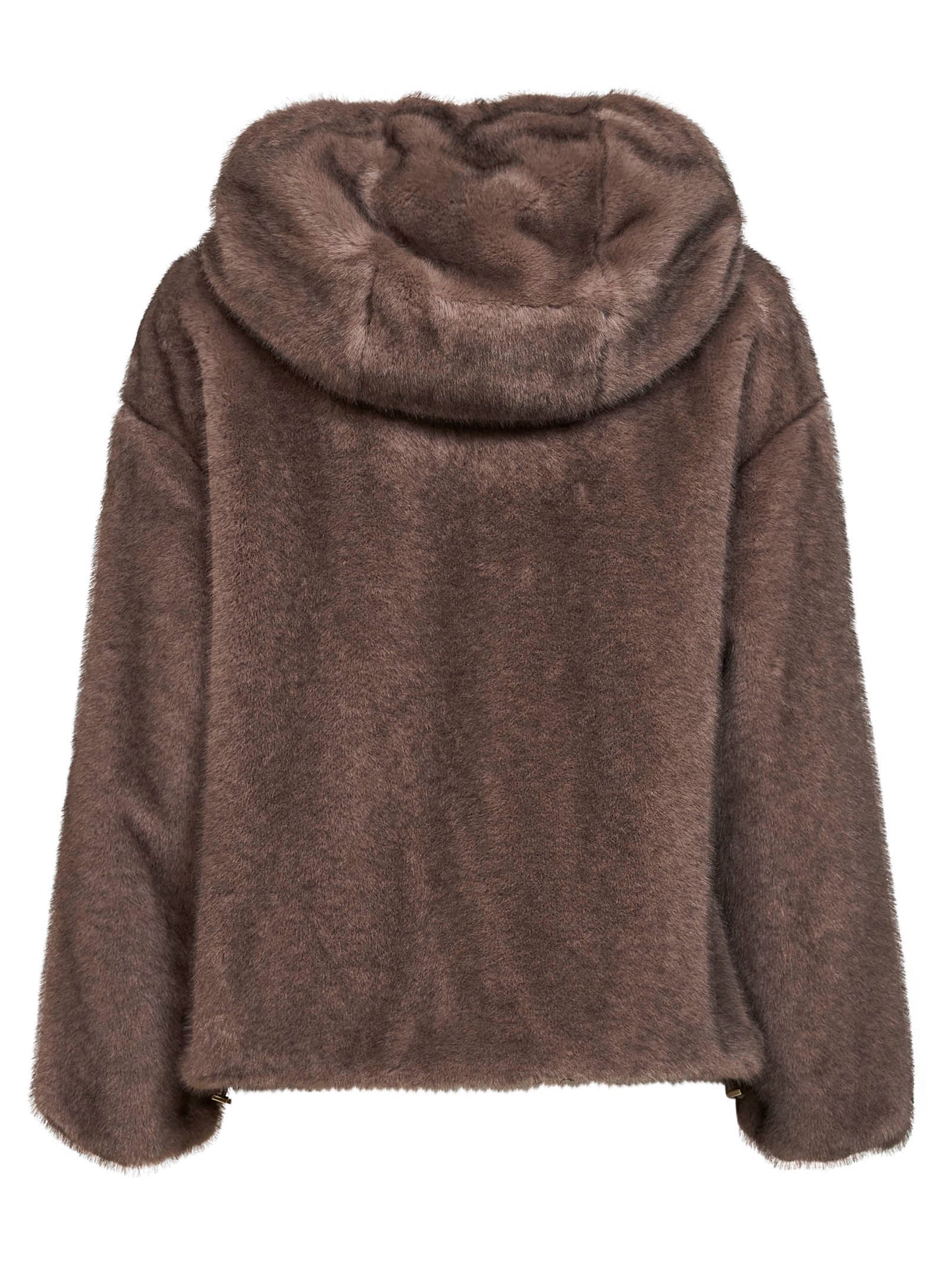 Bomber in melange alternative mink fur tortora scuro