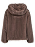 Bomber in melange alternative mink fur tortora scuro