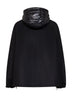 Giacca in misto lana nera con cappuccio in nylon