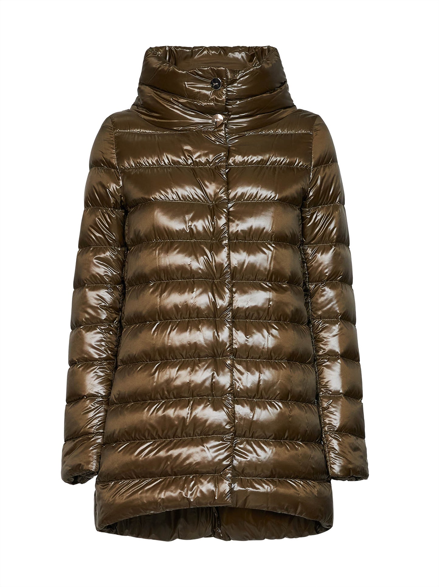 Piumino A-Shape Amelia in Nylon Ultralight verde militare