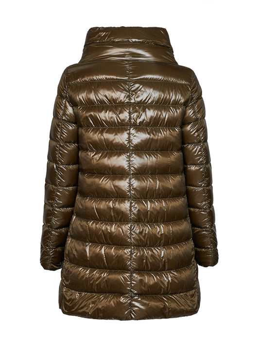 Military green Ultralight Nylon Amelia A-Shape down jacket