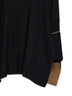 Black virgin wool knit poncho-style sweater