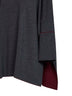 Grey virgin wool knit poncho-style top