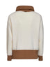 Dolcevita in lana color block bianco latte<BR/>