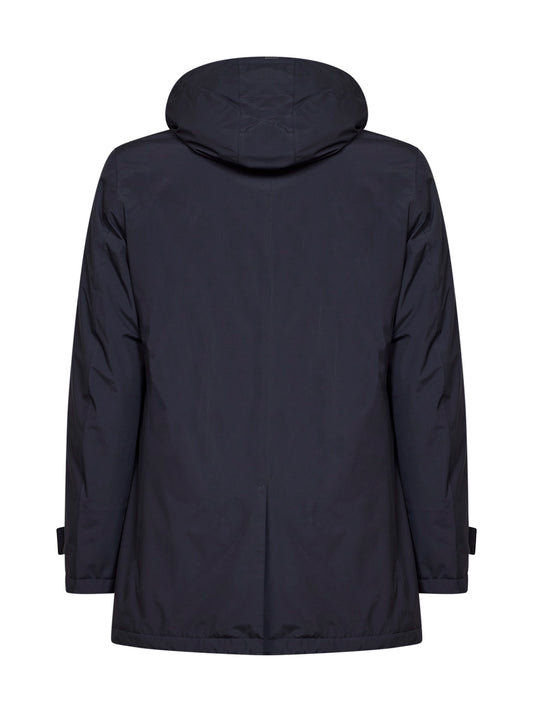 Parka con cappuccio in 2 Layers Windstopper blu navy