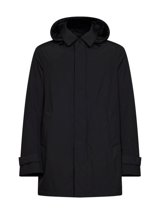 Parka con cappuccio in 2 Layers Windstopper nero