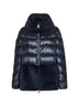 Blue Ultralight Nylon and lady alternative fur cape