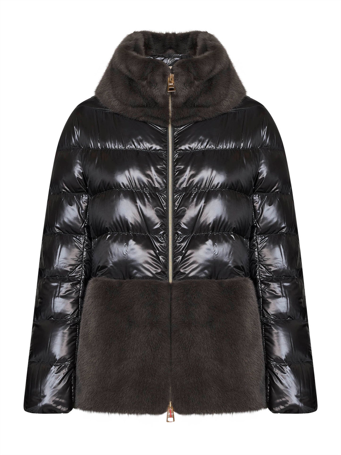 Cappa in Nylon Ultralight e lady alternative fur grigio