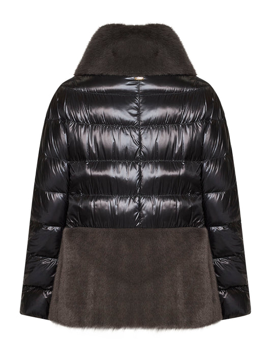 Cappa in Nylon Ultralight e lady alternative fur grigio