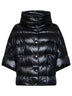 Black Ultralight Nylon cape-like down jacket