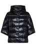 Black Ultralight Nylon cape-like down jacket