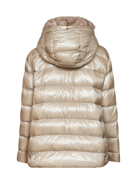 Chantilly Ultralight Nylon and faux-fur hooded down jacket