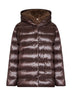 Piumino con cappuccio in Nylon Ultralight ed ecopelliccia fondente