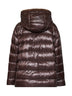 Piumino con cappuccio in Nylon Ultralight ed ecopelliccia fondente