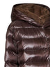 Piumino con cappuccio in Nylon Ultralight ed ecopelliccia fondente