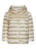 Ivory nylon Sofia padded mini cape