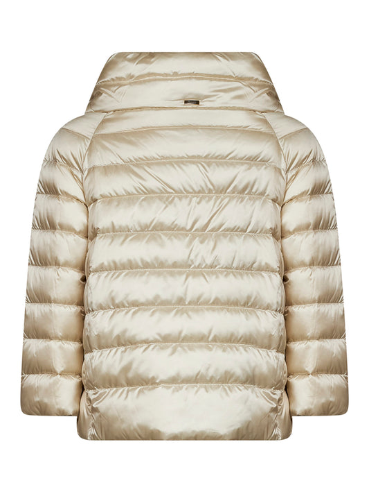 Ivory nylon Sofia padded mini cape
