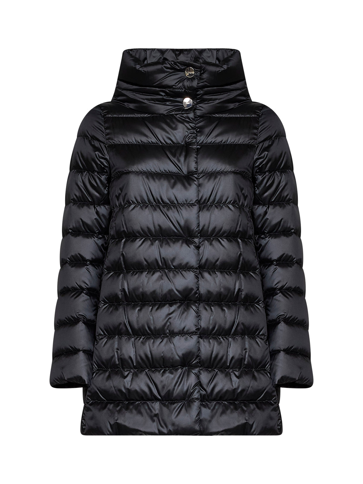 Black nylon Amelia A-shape down jacket