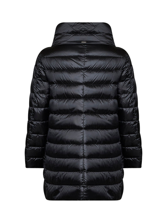 Black nylon Amelia A-shape down jacket
