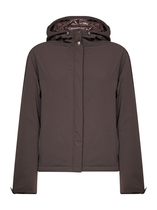 Dark brown Nylon Travel 4-Way Stretch Resort jacket