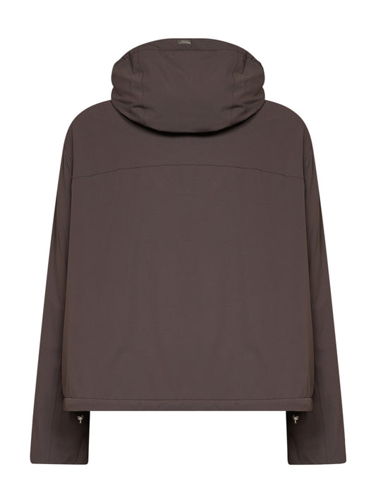 Dark brown Nylon Travel 4-Way Stretch Resort jacket
