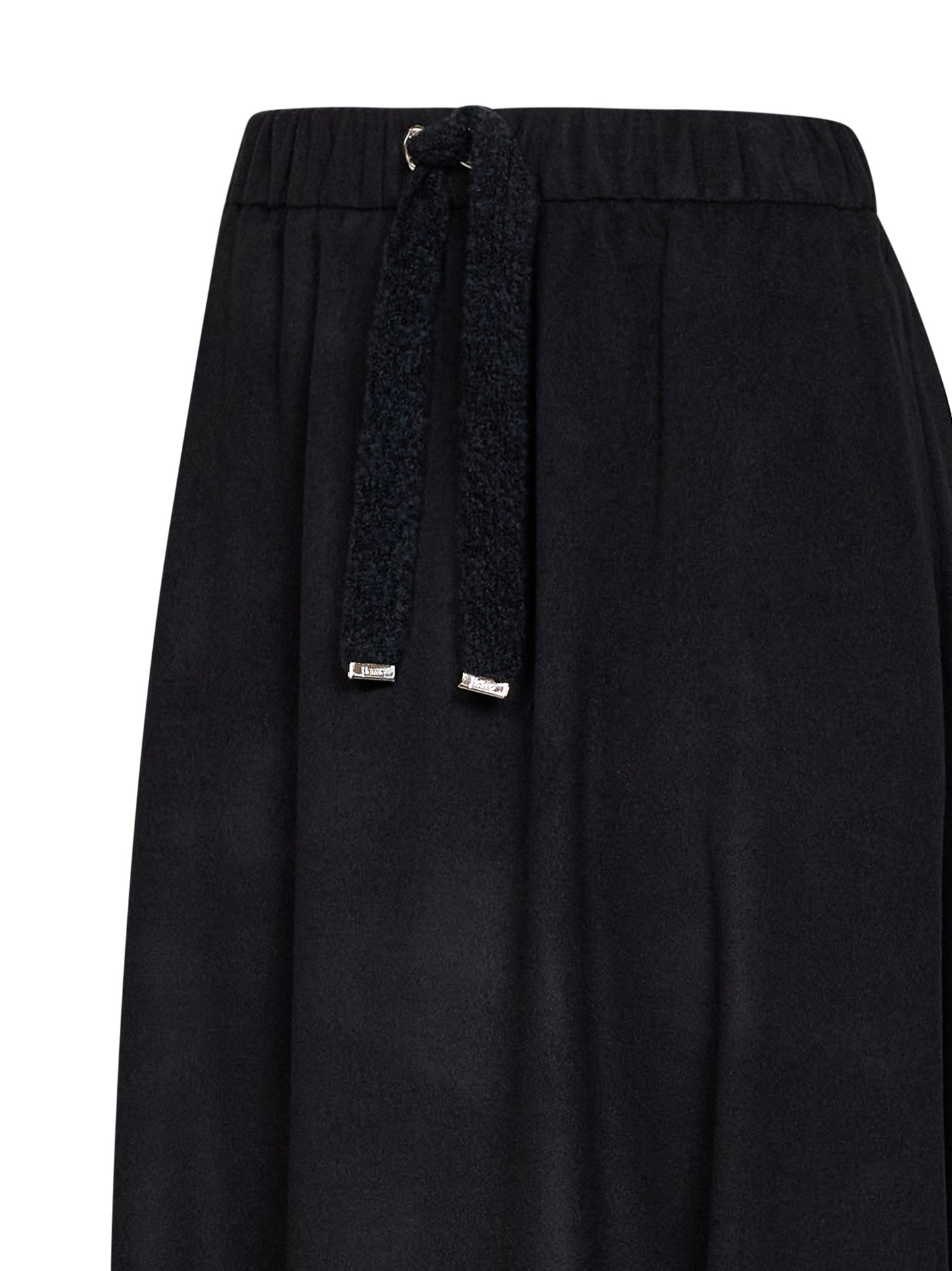 Gonna lunga Resort in flanella tocco cashmere nero