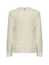 Maglione Resort in misto alpaca e lurex bianco<BR/>
