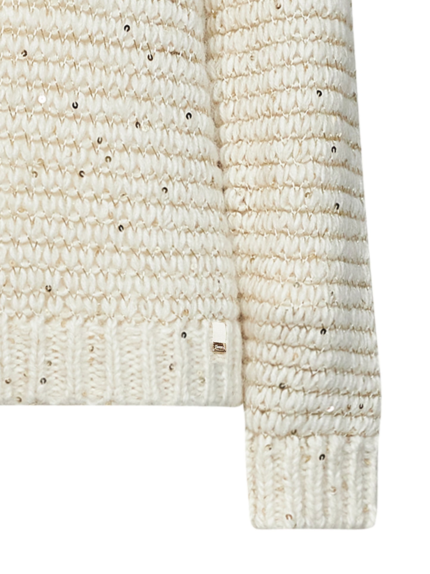 Maglione Resort in misto alpaca e lurex bianco<BR/>