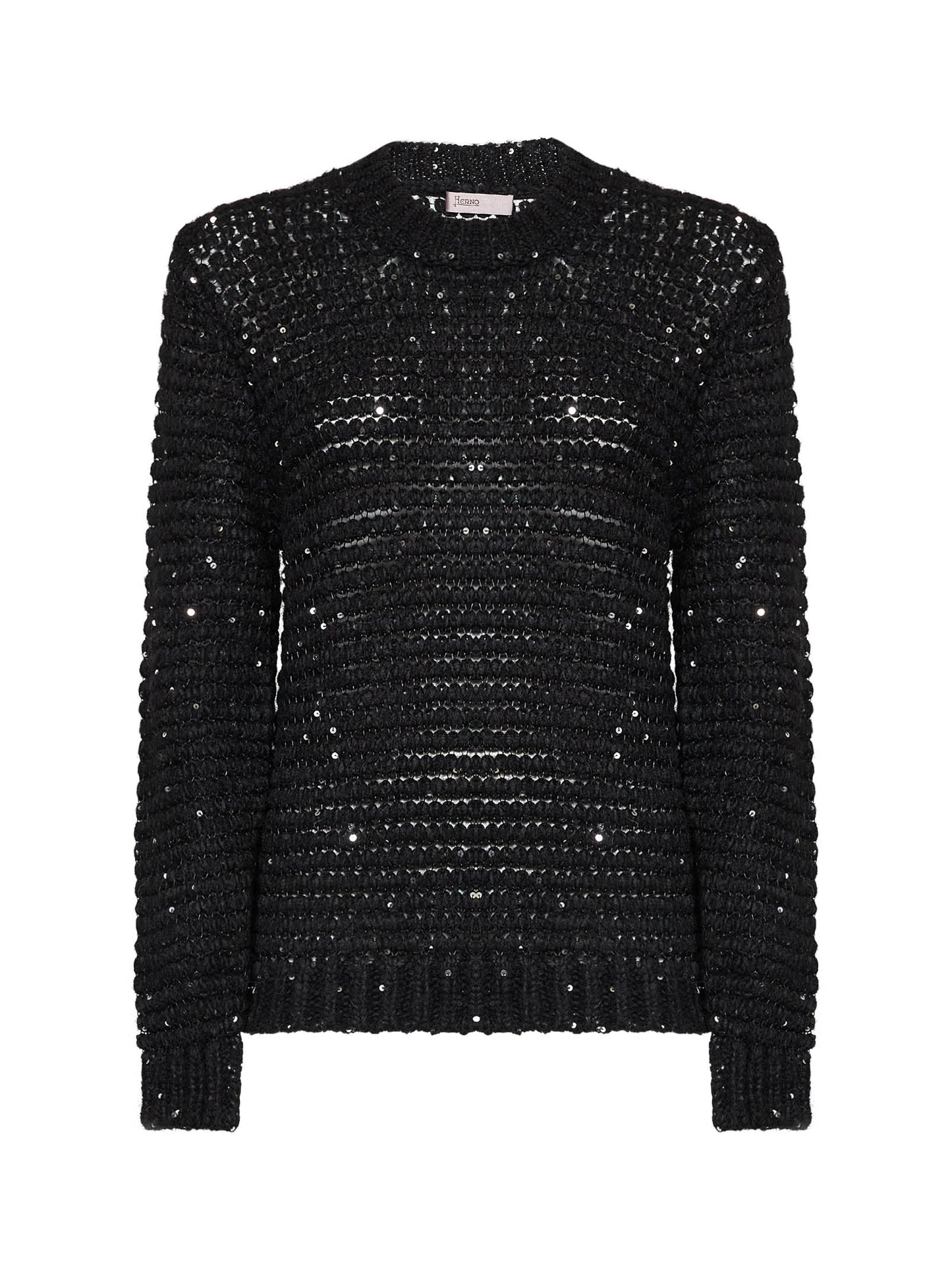 Maglione Resort in misto alpaca e lurex nero