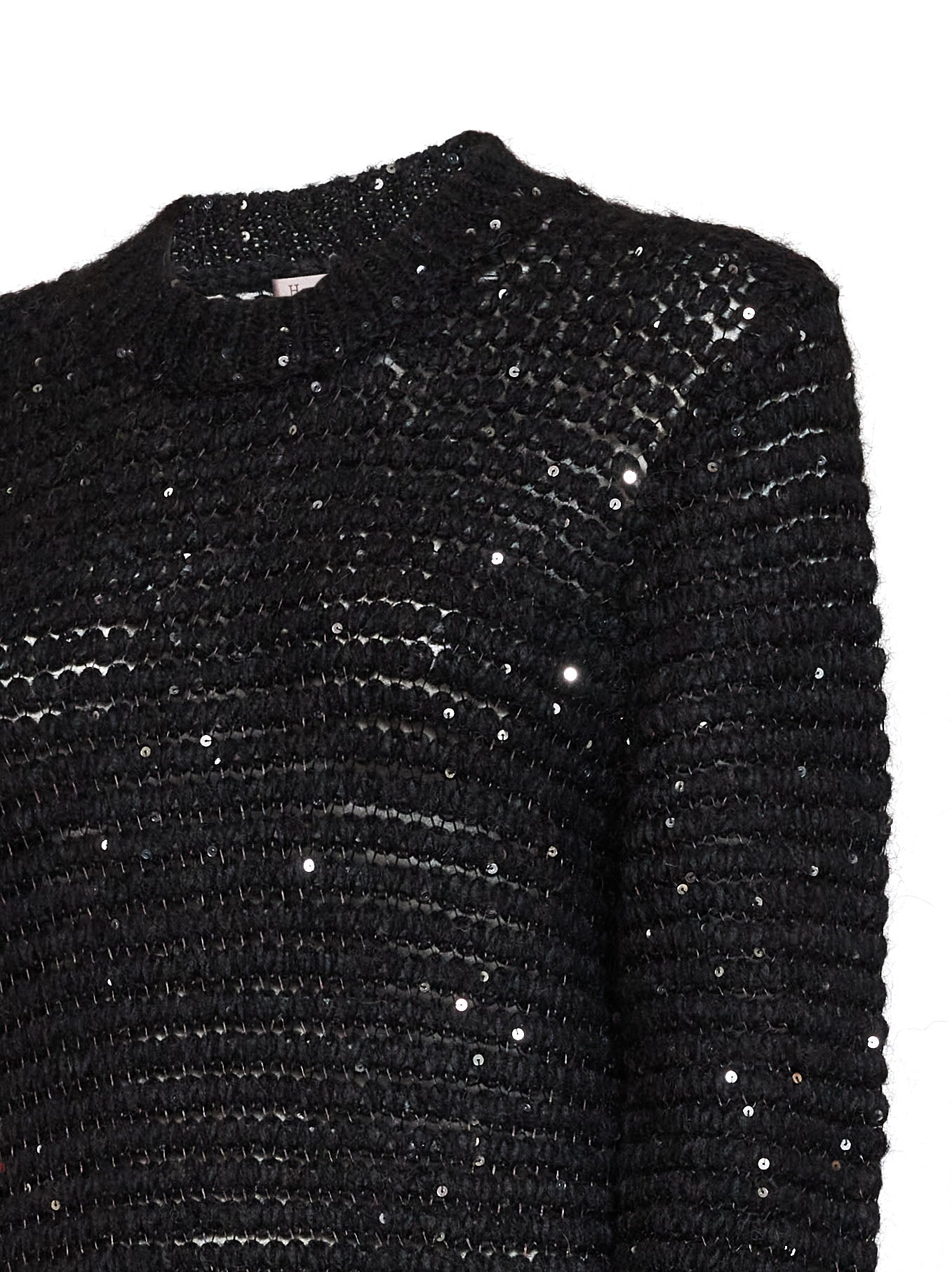 Maglione Resort in misto alpaca e lurex nero