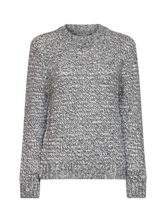 Melange grey alpaca-blend and lurex Resort sweater