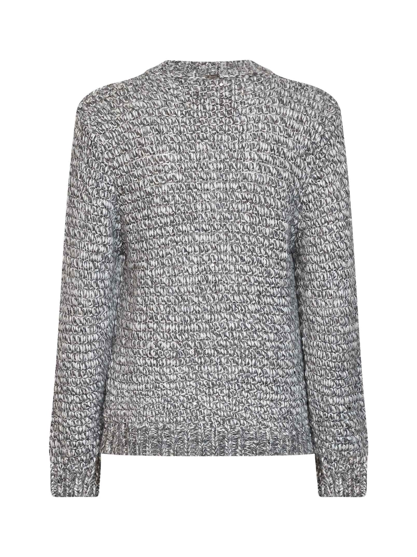 Maglione Resort in misto alpaca e lurex grigio melange