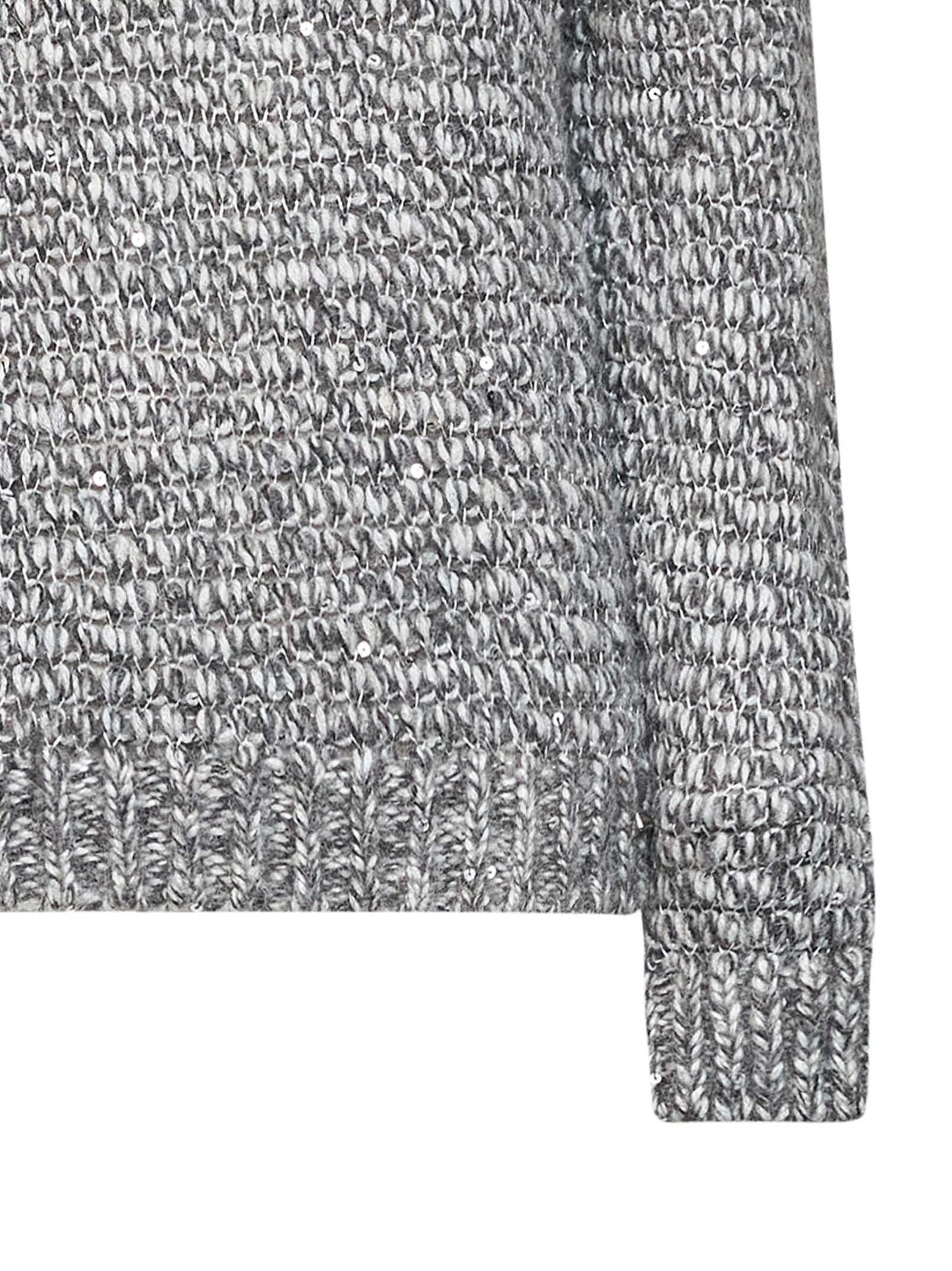 Maglione Resort in misto alpaca e lurex grigio melange