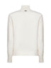 Maglia Resort in lana cardata avorio con cut-out