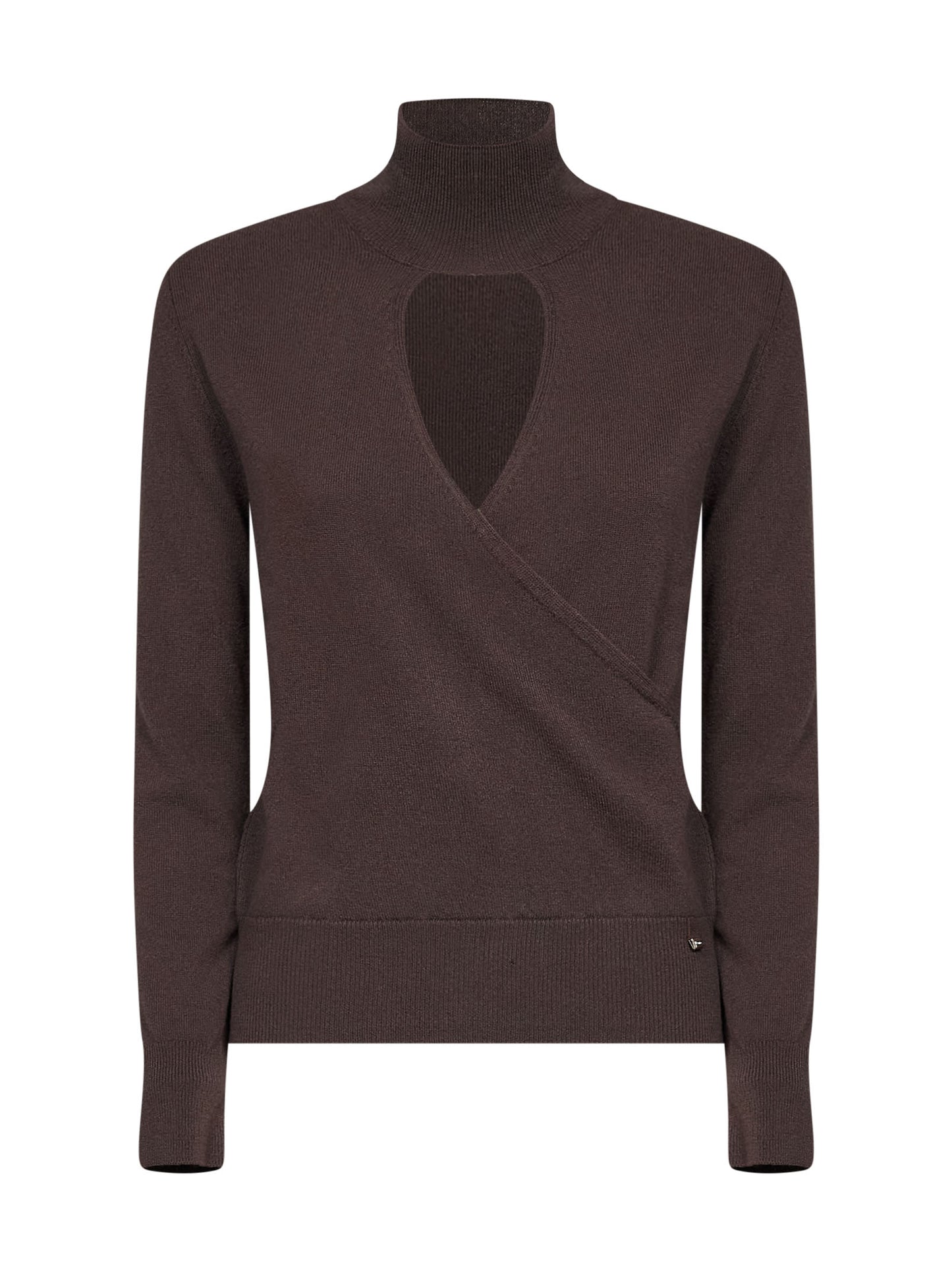 Maglia Resort in lana cardata fondente con cut-out
