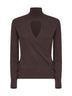 Maglia Resort in lana cardata fondente con cut-out