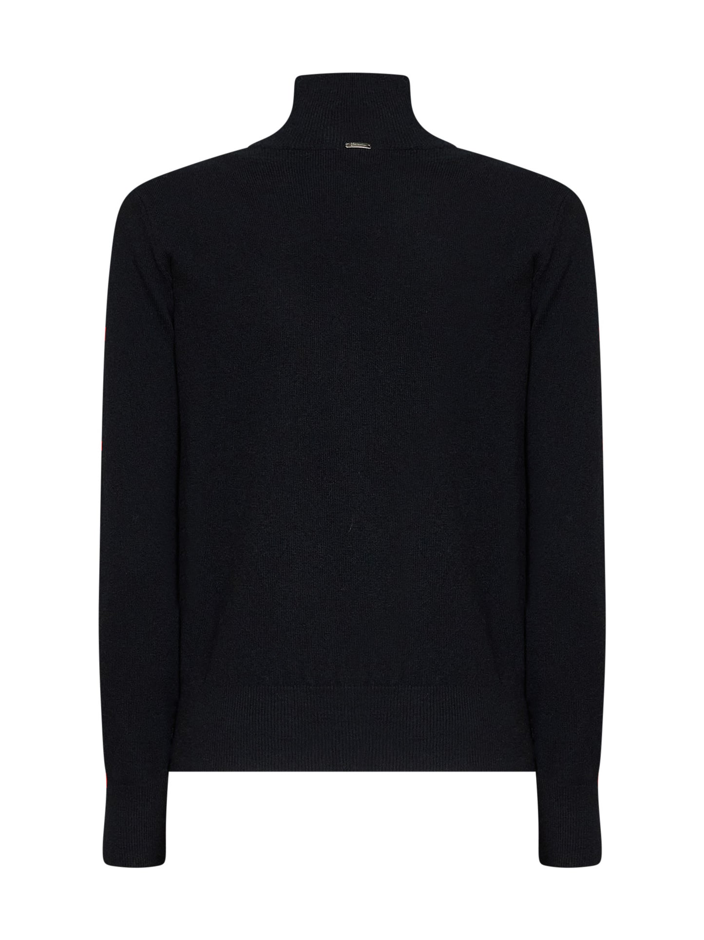 Black carded wool Resort sweater with cut-out
