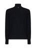 Black carded wool Resort sweater with cut-out