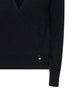 Black carded wool Resort sweater with cut-out