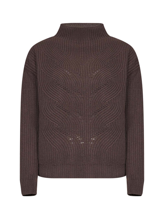 Dark chocolate wool Resort knit sweater
