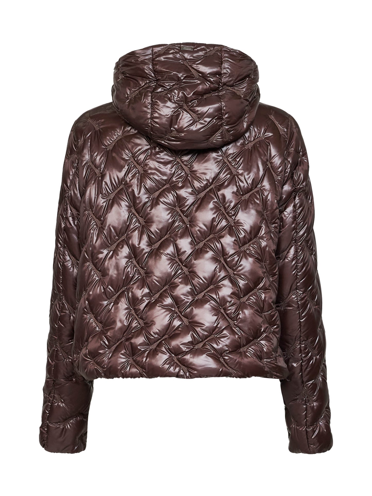 Dark chocolate Ultralight Nylon Resort hooded down jacket