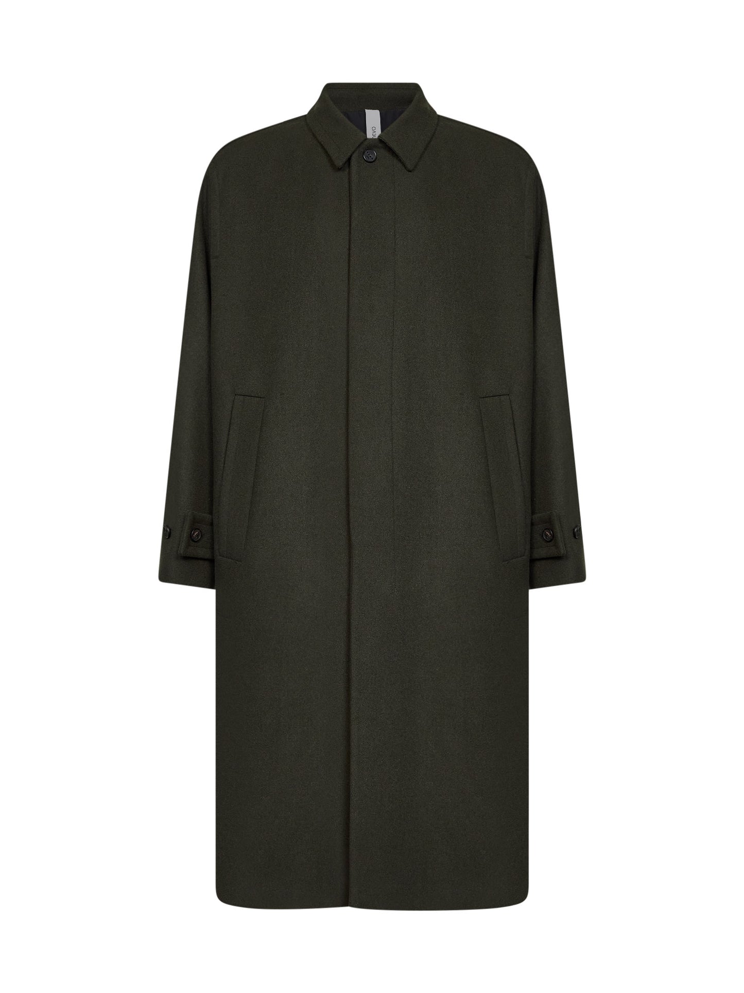 Green wool-blend Baia del Monaco long trench coat