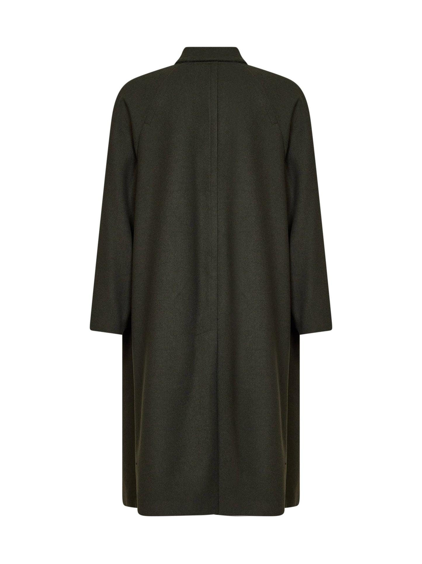 Green wool-blend Baia del Monaco long trench coat