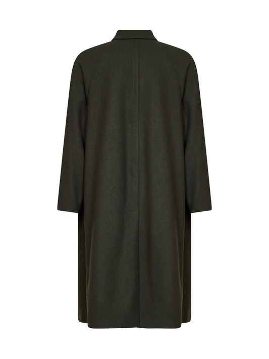 Green wool-blend Baia del Monaco long trench coat